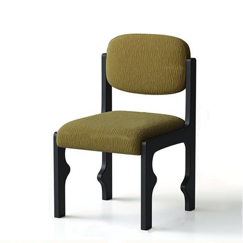 Traditional Vintage Rectangular Cushion Solid Wood Fabric Sponge Dining Chair Backrest For Dining Room