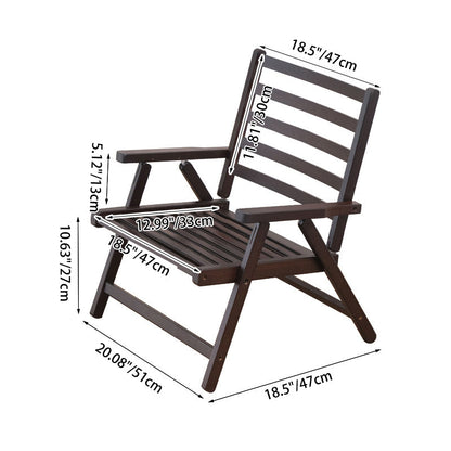 Modern Minimalist Rectangular Seating Bamboo Dining Chair Backrest Armrest Foldable For Dining Room