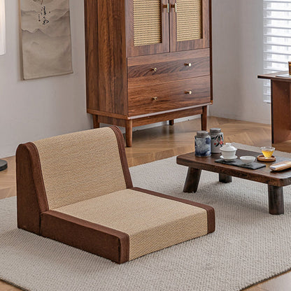 Traditional Japanese Tatami Rectangular Bamboo Sponge Lounge Chair Backrest For Living Room
