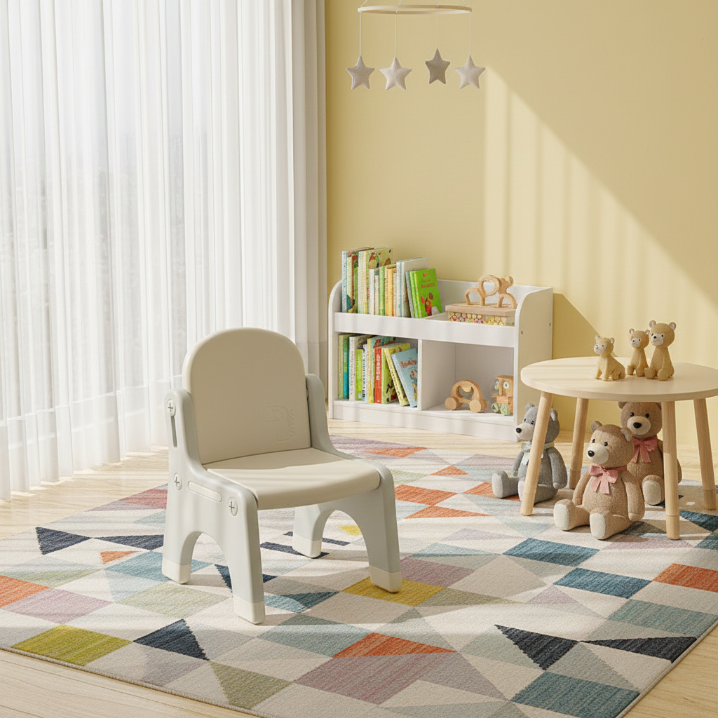 Modern Minimalist Curved Polyethylene Kids' Chair Backrest For Living Room