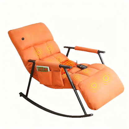 Modern Minimalist Curved Iron Synthetic Fabric PP Cotton Rocking Chair Backrest Armrest For Living Room
