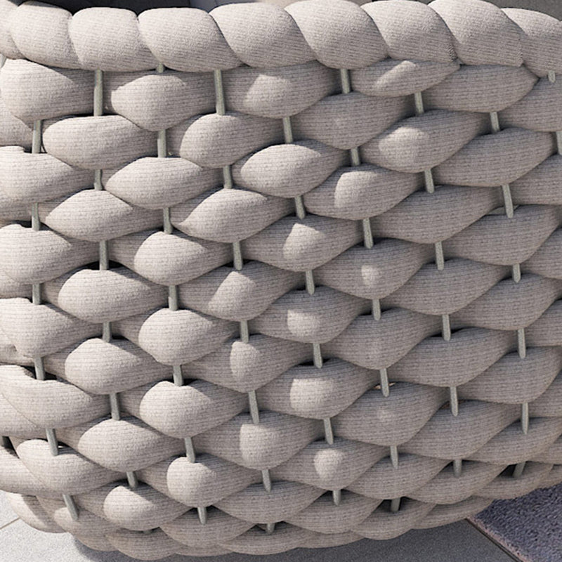 Modern Minimalist Curved Aluminum Alloy Fabric PE Rattan Sponge Outdoor Accent Chair Backrest Armrest For Garden