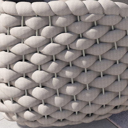 Modern Minimalist Curved Aluminum Alloy Fabric PE Rattan Sponge Outdoor Accent Chair Backrest Armrest For Garden