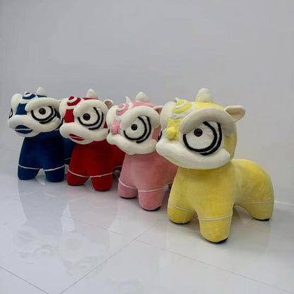 Modern Creative Lion-Shaped Fluffy Fabric Molded Foam Footstool For Living Room