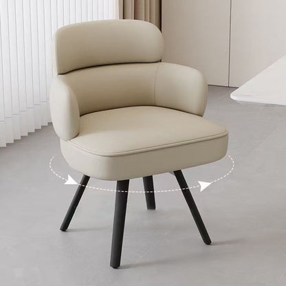 Modern Luxury Curved Carbon Steel Faux Nappa Leather Sponge Dining Chair Backrest Armrest For Dining Room