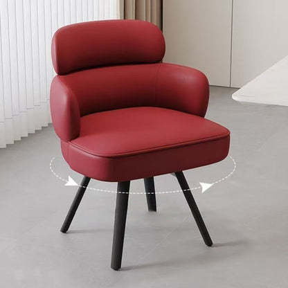 Modern Luxury Curved Carbon Steel Faux Nappa Leather Sponge Dining Chair Backrest Armrest For Dining Room