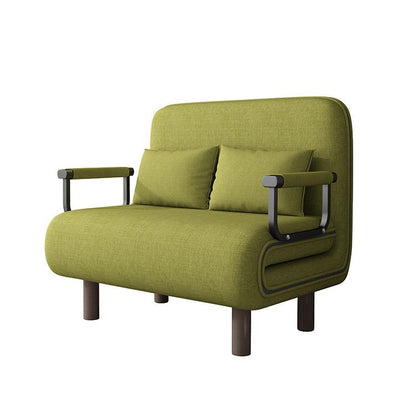Modern Minimalist Curved Carbon Steel Sponge Linen Solid Wood Accent Chair Backrest Armrest For Living Room