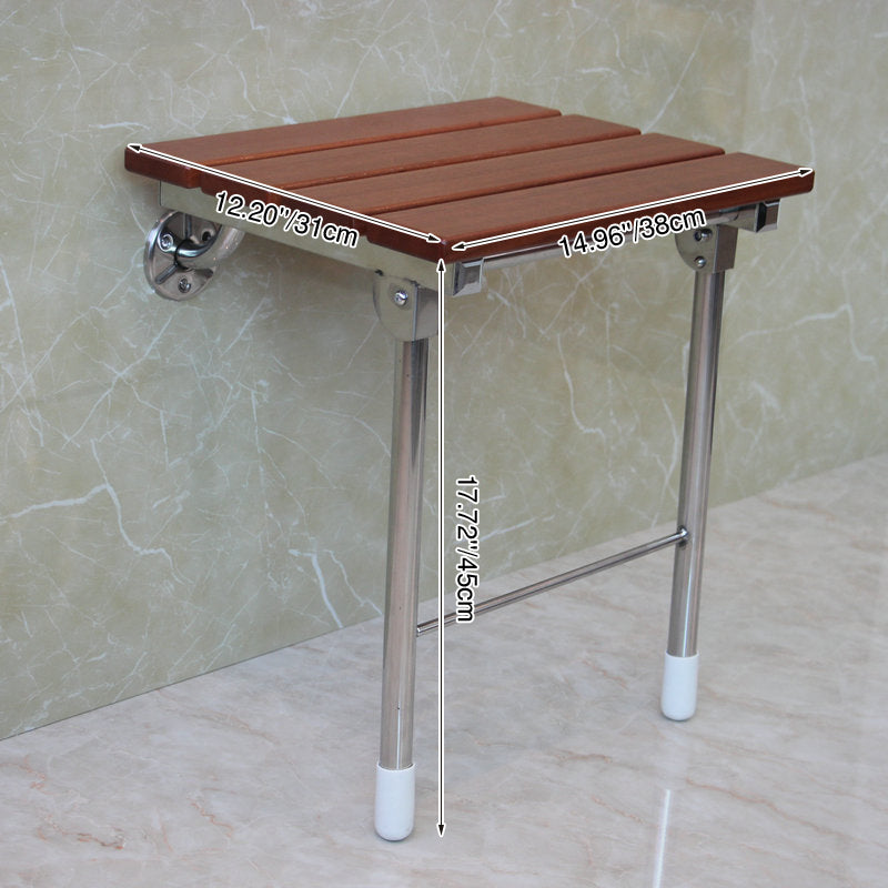 Modern Minimalist Rectangular Solid Wood Stainless Steel Footstool For Hallway