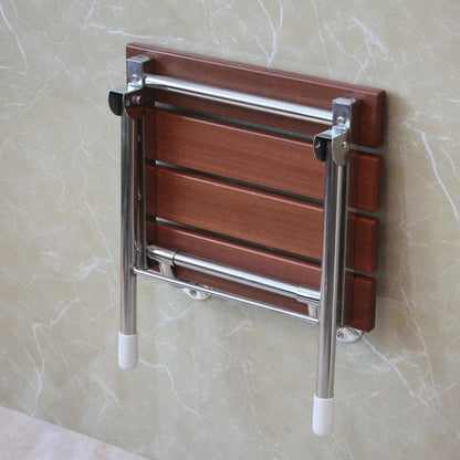 Modern Minimalist Rectangular Solid Wood Stainless Steel Footstool For Hallway