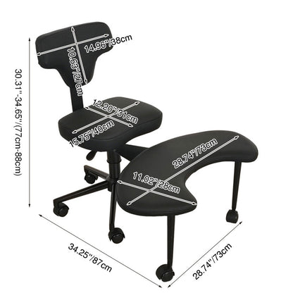 Modern Minimalist Non-Standard Shape PU Leather Sponge Multi-Layer Board Iron Plastic Desk Chair Backrest Adjustable Height Movable For Home Office