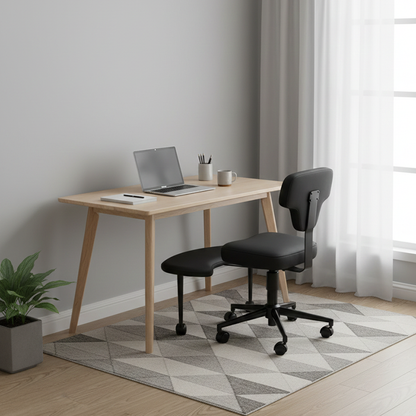 Modern Minimalist Non-Standard Shape PU Leather Sponge Multi-Layer Board Iron Plastic Desk Chair Backrest Adjustable Height Movable For Home Office
