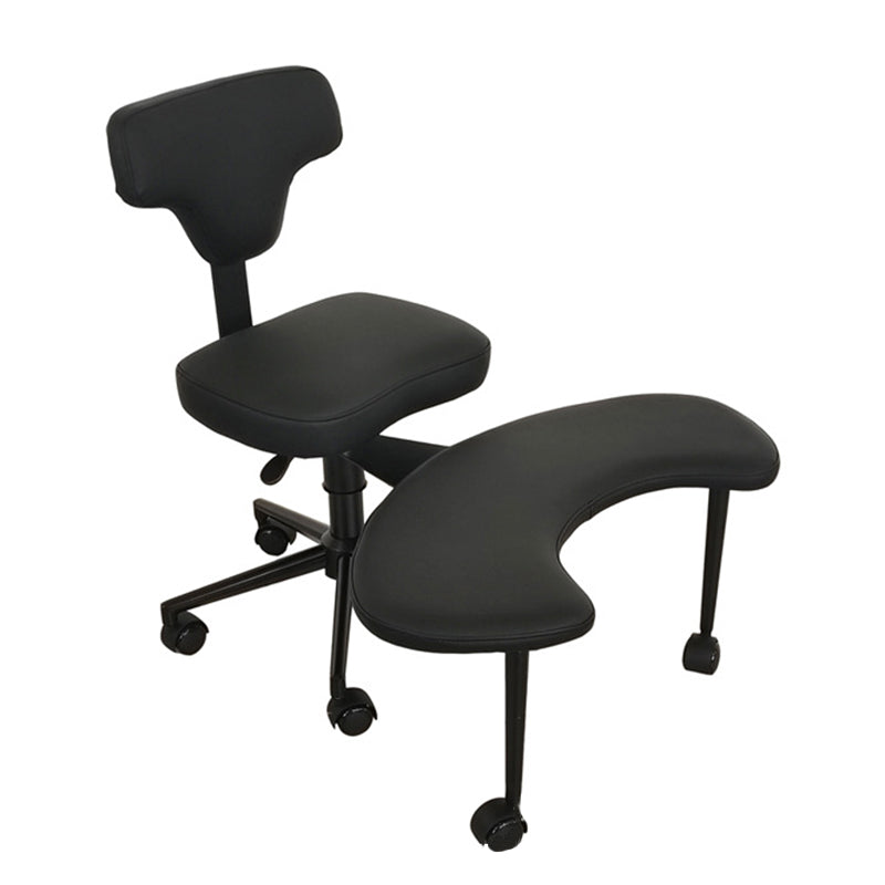 Modern Minimalist Non-Standard Shape PU Leather Sponge Multi-Layer Board Iron Plastic Desk Chair Backrest Adjustable Height Movable For Home Office