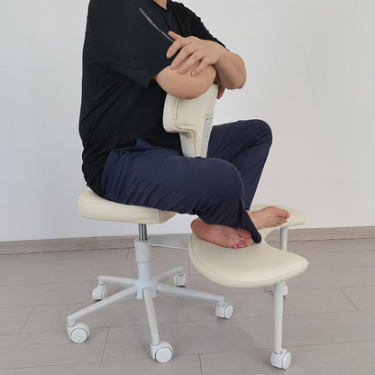 Modern Minimalist Non-Standard Shape PU Leather Sponge Multi-Layer Board Iron Plastic Desk Chair Backrest Adjustable Height Movable For Home Office