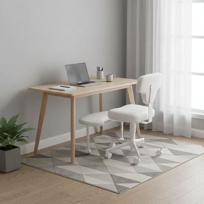 Modern Minimalist Non-Standard Shape PU Leather Sponge Multi-Layer Board Iron Plastic Desk Chair Backrest Adjustable Height Movable For Home Office