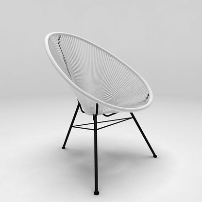 Modern Minimalist Curved Aluminum Alloy PE Rattan Lounge Chair Backrest Armrest For Garden