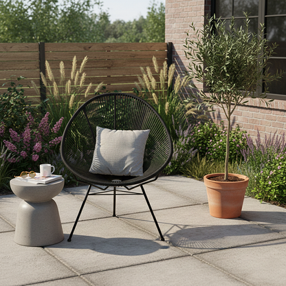 Modern Minimalist Curved Aluminum Alloy PE Rattan Lounge Chair Backrest Armrest For Garden