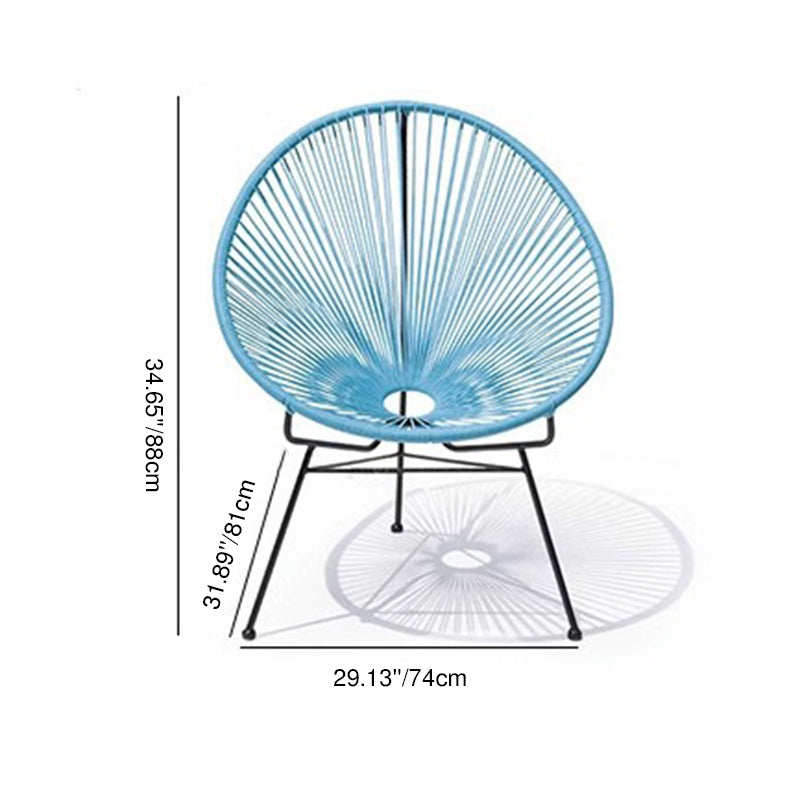 Modern Minimalist Curved Aluminum Alloy PE Rattan Lounge Chair Backrest Armrest For Garden