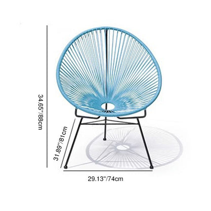 Modern Minimalist Curved Aluminum Alloy PE Rattan Lounge Chair Backrest Armrest For Garden