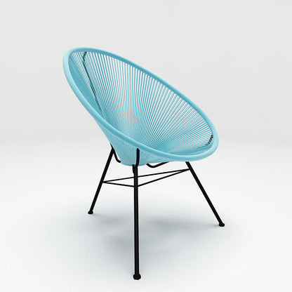 Modern Minimalist Curved Aluminum Alloy PE Rattan Lounge Chair Backrest Armrest For Garden
