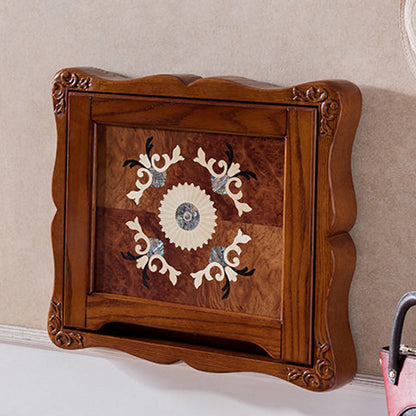 Traditional Vintage Rectangular Solid Wood Sponge Synthetic Leather Footstool Foldable For Hallways