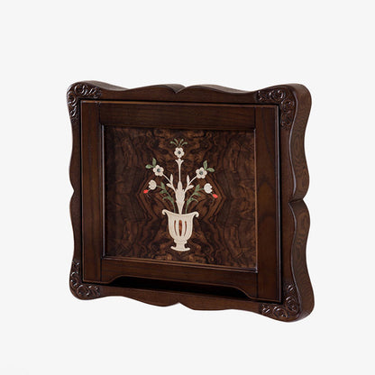 Traditional Vintage Rectangular Solid Wood Sponge Synthetic Leather Footstool Foldable For Hallways