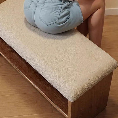 Modern Minimalist Dog-Shaped Solid Wood Teddy Plush Sponge Acrylic Footstool For Hallway
