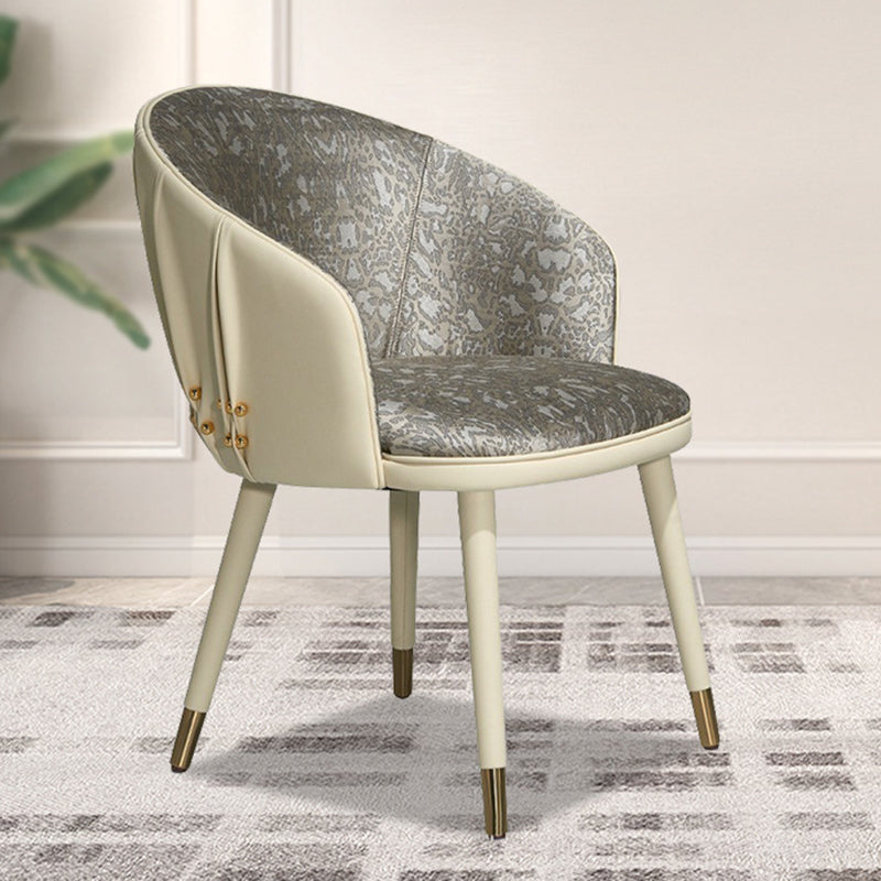Modern Minimalist Curved Solid Wood Fabric Microfiber Leather Sponge Vanity Stool Backrest Armrest For Bedroom