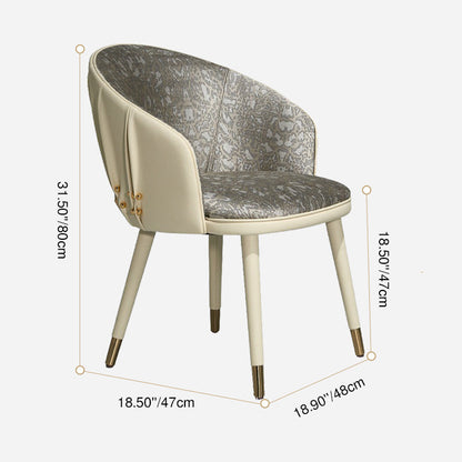 Modern Minimalist Curved Solid Wood Fabric Microfiber Leather Sponge Vanity Stool Backrest Armrest For Bedroom