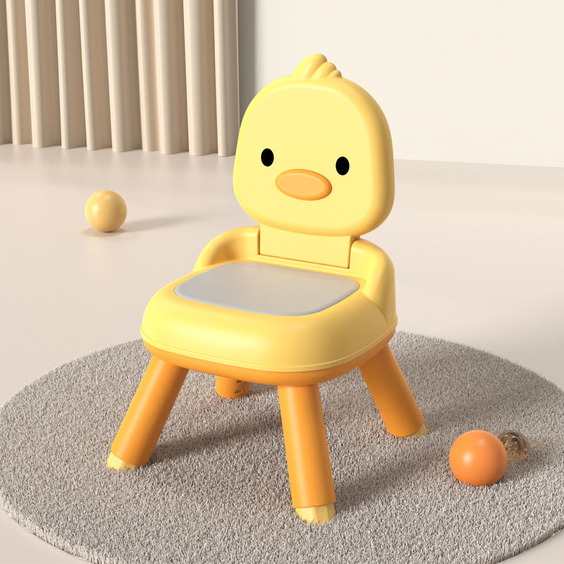 Modern Minimalist Square Cushion Polypropylene PU Leather Kids' Low Stool Backrest For Living Room