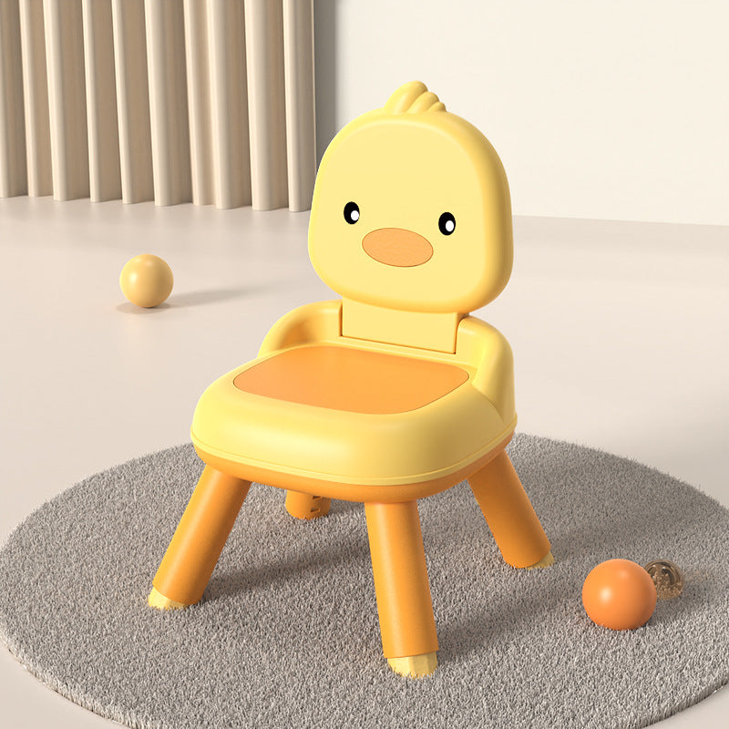 Modern Minimalist Square Cushion Polypropylene PU Leather Kids' Low Stool Backrest For Living Room