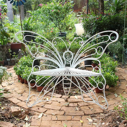 Modern Minimalist Butterfly-Shaped Iron Lounge Chair Backrest For Garden