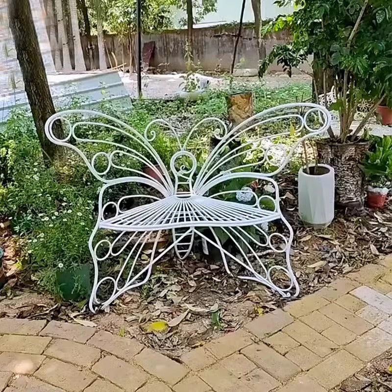 Modern Minimalist Butterfly-Shaped Iron Lounge Chair Backrest For Garden