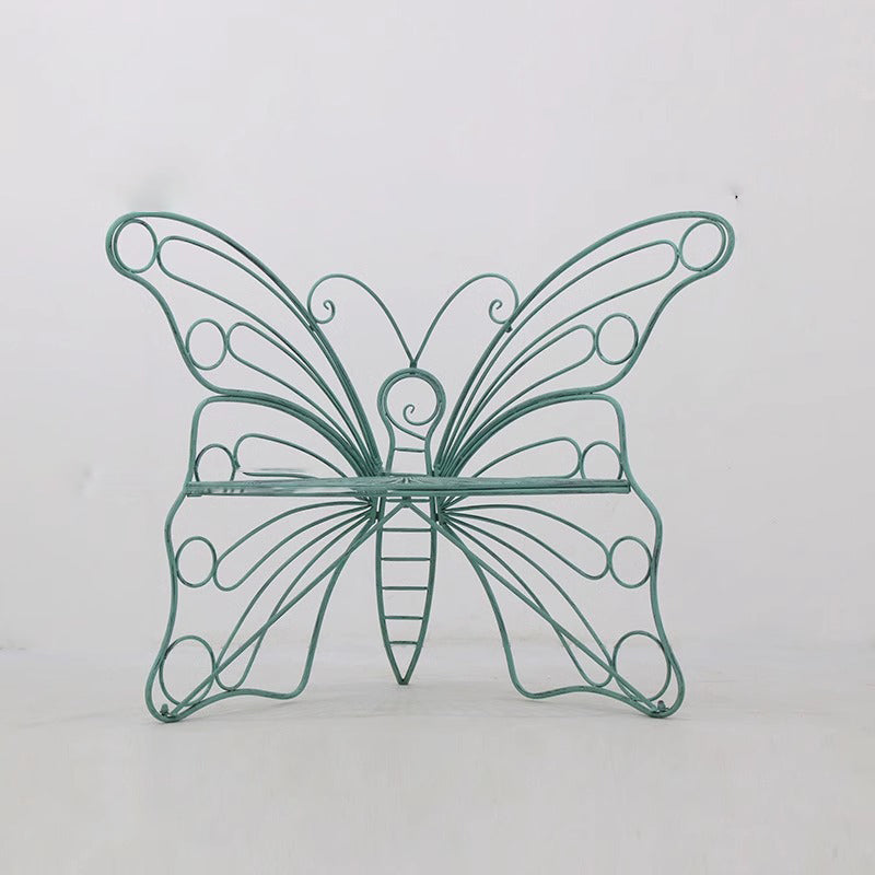 Modern Minimalist Butterfly-Shaped Iron Lounge Chair Backrest For Garden