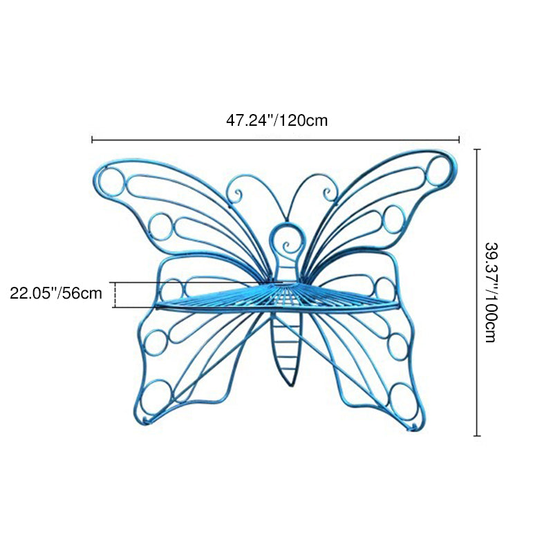 Modern Minimalist Butterfly-Shaped Iron Lounge Chair Backrest For Garden