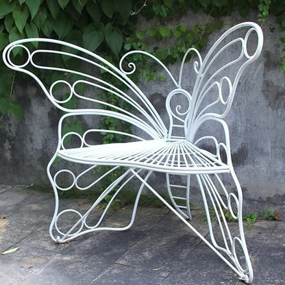Modern Minimalist Butterfly-Shaped Iron Lounge Chair Backrest For Garden
