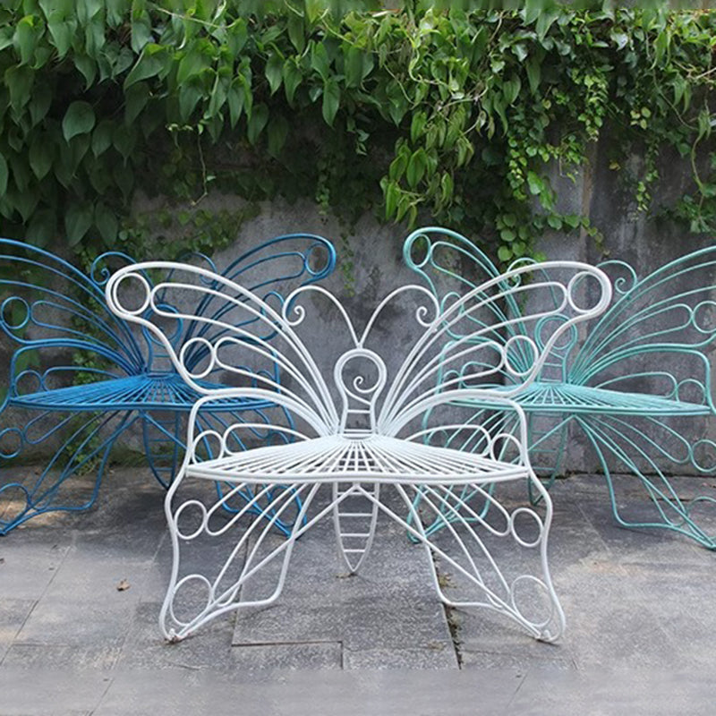Modern Minimalist Butterfly-Shaped Iron Lounge Chair Backrest For Garden