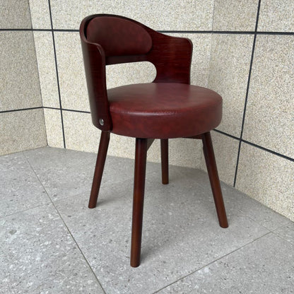 Traditional Vintage Curved Synthetic Leather Sponge Solid Wood Multi-layer Board Solid Wood Dining Chair Backrest For Dining Room