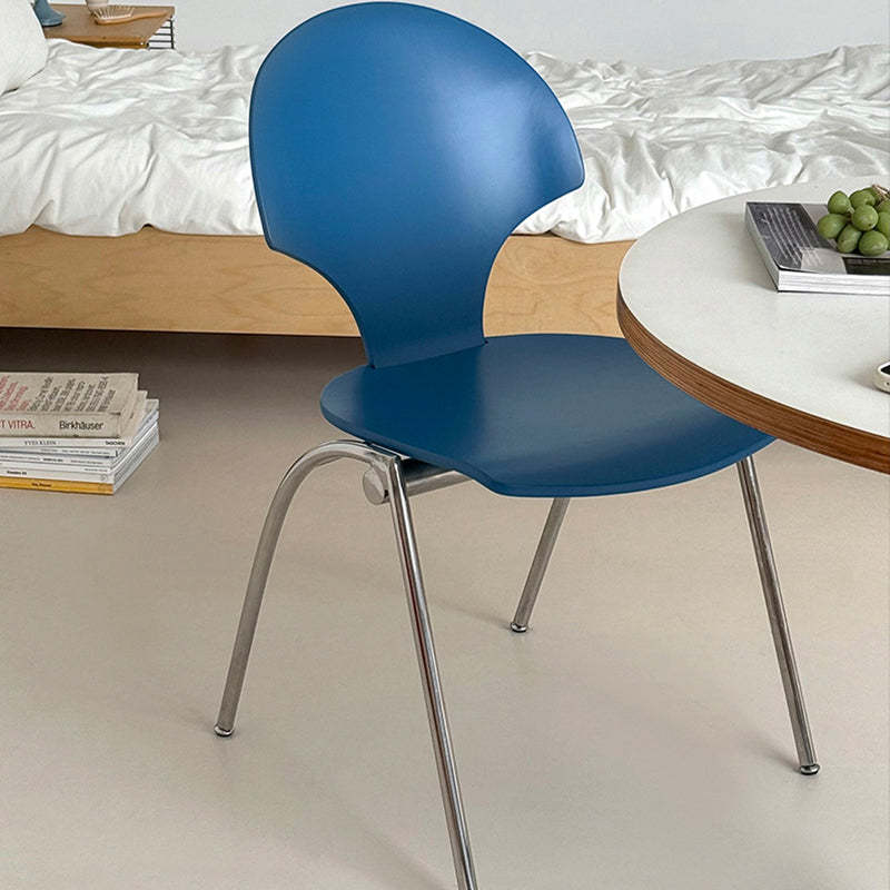 Modern Minimalist Curved Solid Wood Multi-layer Panel Stainless Steel Lounge Chair Backrest For Living Room