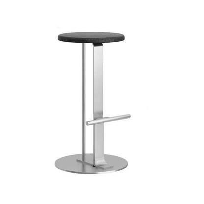 Modern Minimalist Round Solid Wood Iron Bar Stool For Dining Room