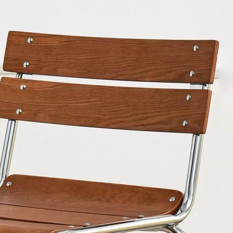Modern Minimalist Rectangular Bar Stool - Solid Wood Multi-layer Board, Sleek Metal Frame: Durable Finish & Stable Support For Kitchen And Dining Room