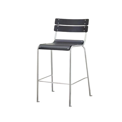 Modern Minimalist Rectangular Bar Stool - Solid Wood Multi-layer Board, Sleek Metal Frame: Durable Finish & Stable Support For Kitchen And Dining Room