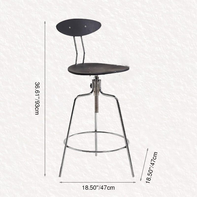 Modern Minimalist Rectangular Bar Stool - Solid Wood Multi-layer Board Metal Frame Swivel Adjustable Height  Durable Finish Stable Support For Kitchen & Dining Room