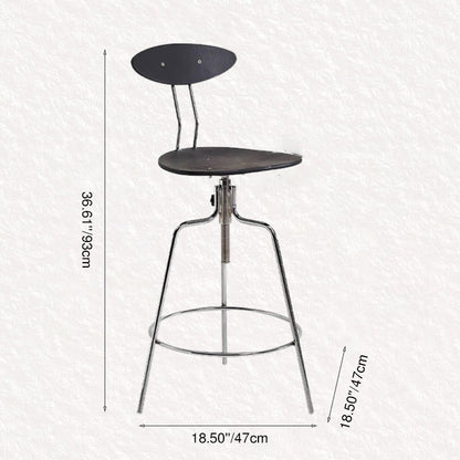 Modern Minimalist Rectangular Bar Stool - Solid Wood Multi-layer Board Metal Frame Swivel Adjustable Height  Durable Finish Stable Support For Kitchen & Dining Room