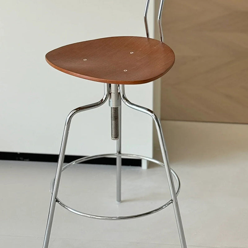 Modern Minimalist Rectangular Bar Stool - Solid Wood Multi-layer Board Metal Frame Swivel Adjustable Height  Durable Finish Stable Support For Kitchen & Dining Room