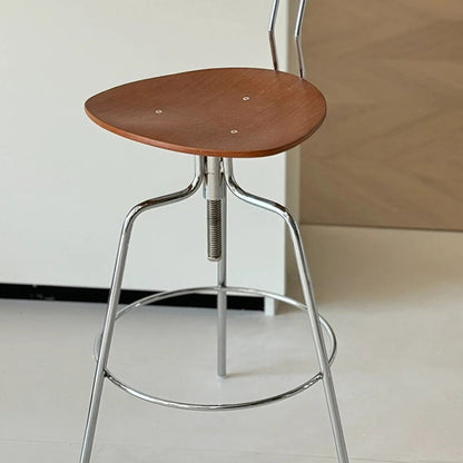 Modern Minimalist Rectangular Bar Stool - Solid Wood Multi-layer Board Metal Frame Swivel Adjustable Height  Durable Finish Stable Support For Kitchen & Dining Room