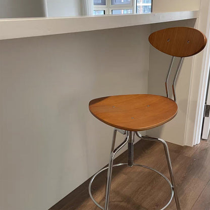 Modern Minimalist Rectangular Bar Stool - Solid Wood Multi-layer Board Metal Frame Swivel Adjustable Height  Durable Finish Stable Support For Kitchen & Dining Room