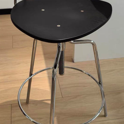 Modern Minimalist Rectangular Bar Stool - Solid Wood Multi-layer Board Metal Frame Swivel Adjustable Height  Durable Finish Stable Support For Kitchen & Dining Room