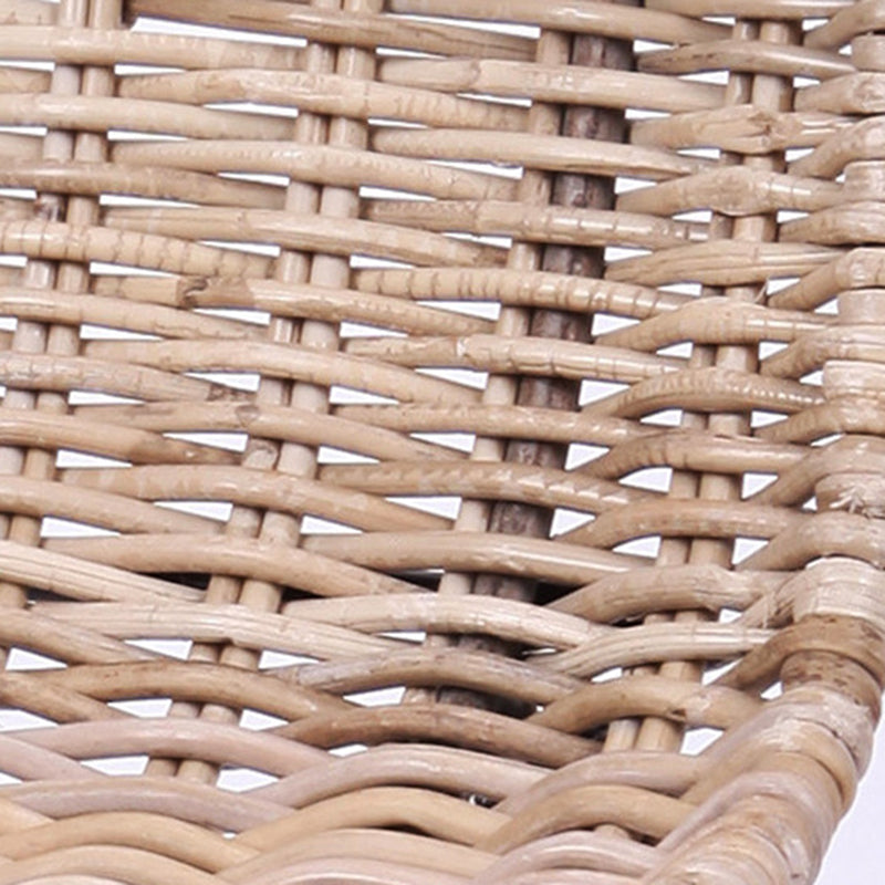 Contemporary Boho Rectangular Dining Chair - Premium Indonesian Rattan: Handwoven Natural Weave, Eco-Friendly Comfort & Sturdy Iron Legs For Dining Room