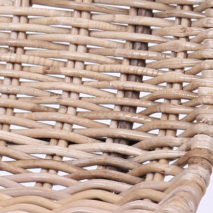 Contemporary Boho Rectangular Dining Chair - Premium Indonesian Rattan: Handwoven Natural Weave, Eco-Friendly Comfort & Sturdy Iron Legs For Dining Room