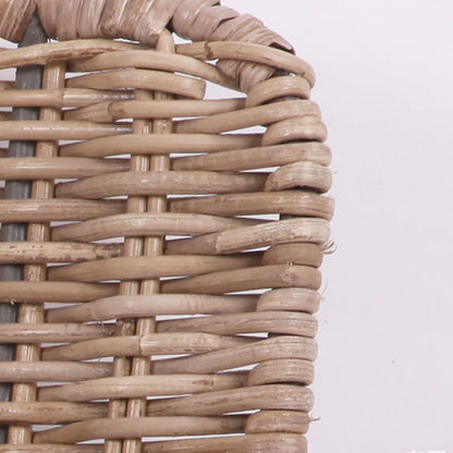 Contemporary Boho Rectangular Dining Chair - Premium Indonesian Rattan: Handwoven Natural Weave, Eco-Friendly Comfort & Sturdy Iron Legs For Dining Room